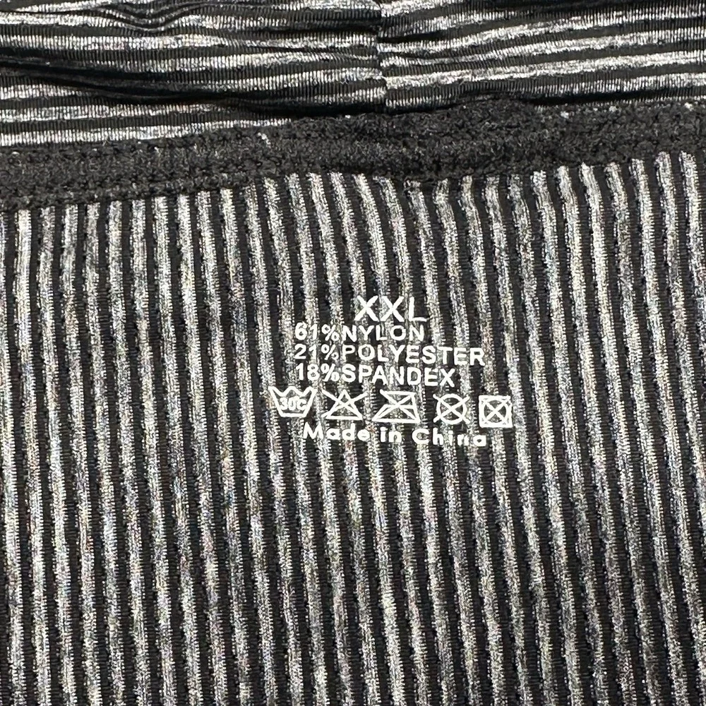 YUYANG Men's Briefs XXL Striped Nylon Polyester Spandex Black-Grey Low Rise NWT